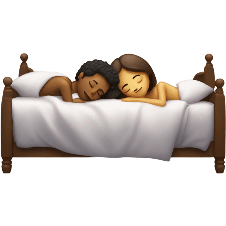 boy sleeping in bed with girl emoji