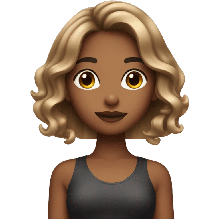 Girl with balayage hair making a pose  emoji