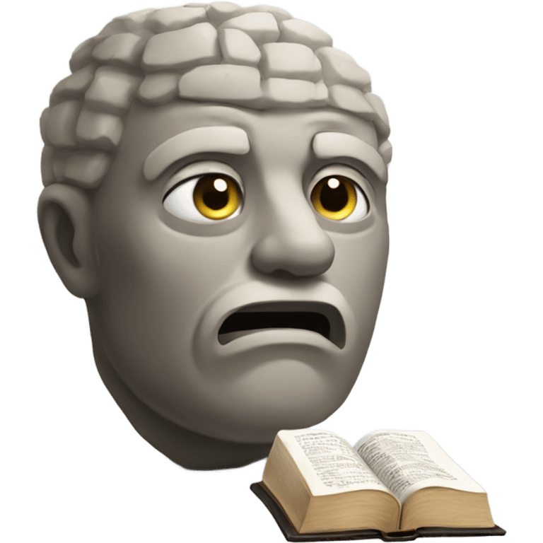 Stone head reading the Bible emoji