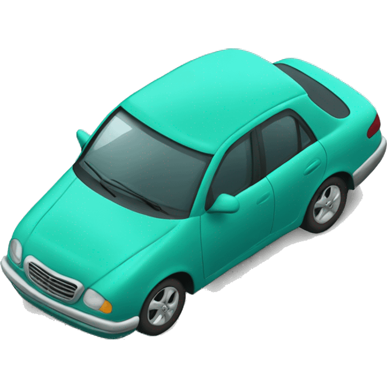 teal seal sitting in teal car side view emoji