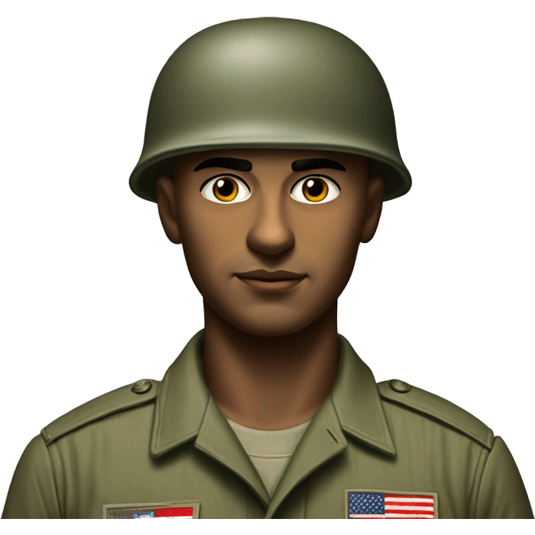 photorealistic serious us soldier 1960s emoji