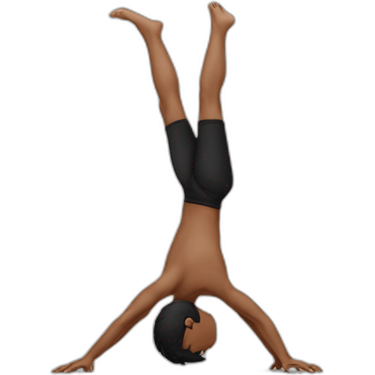 boy metis in handstand push up with black short emoji