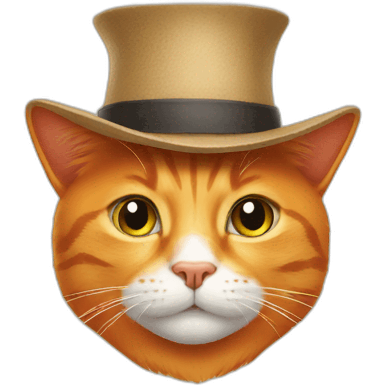 Orange cat wearing a hat emoji