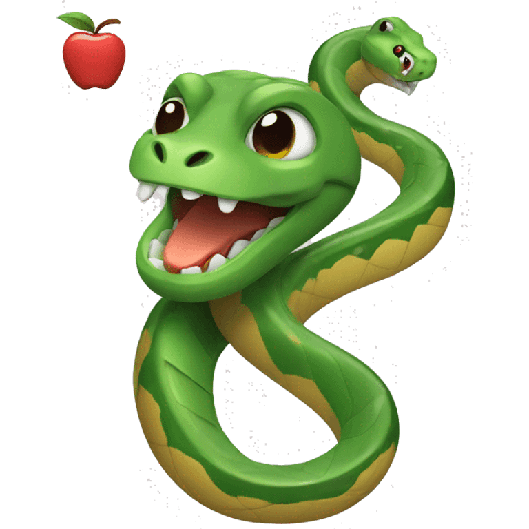 Snake with an apple emoji