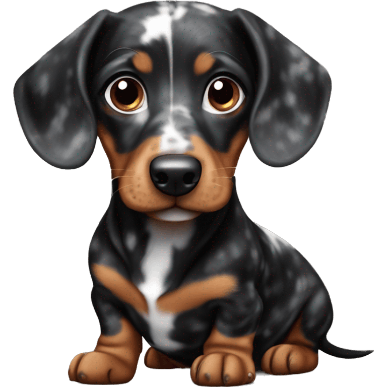 Black merle mini dachshund  emoji