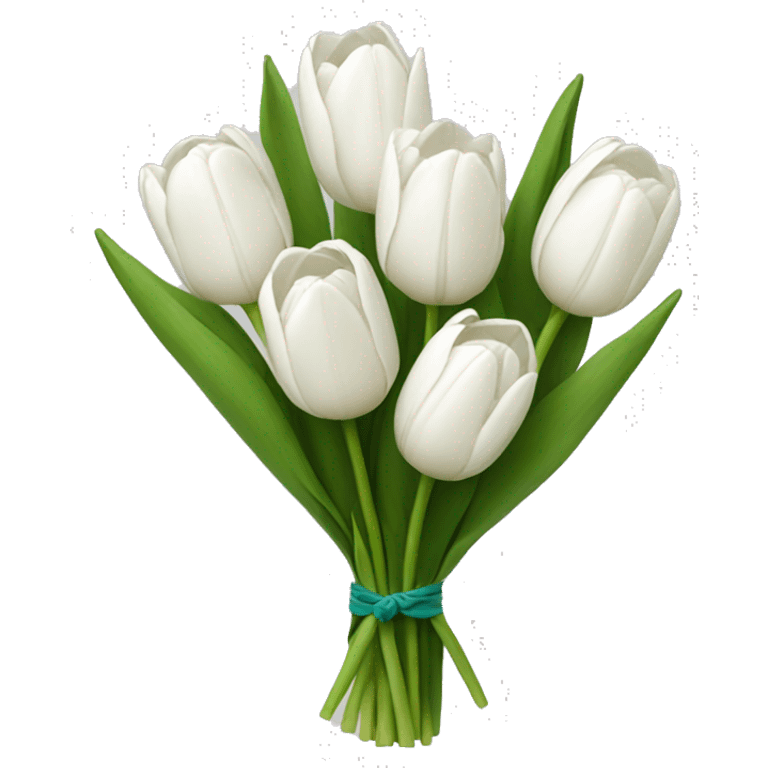 white tulip flower bouquet  emoji