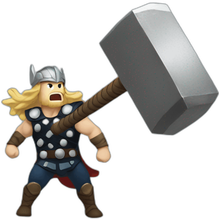 thor strikes with his hammer emoji