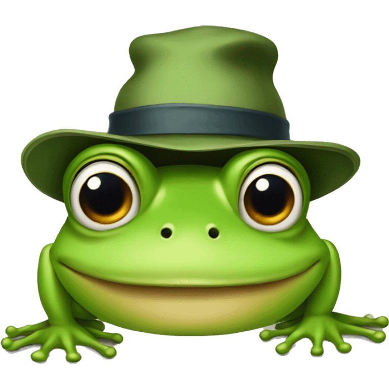 Frog with a hat emoji