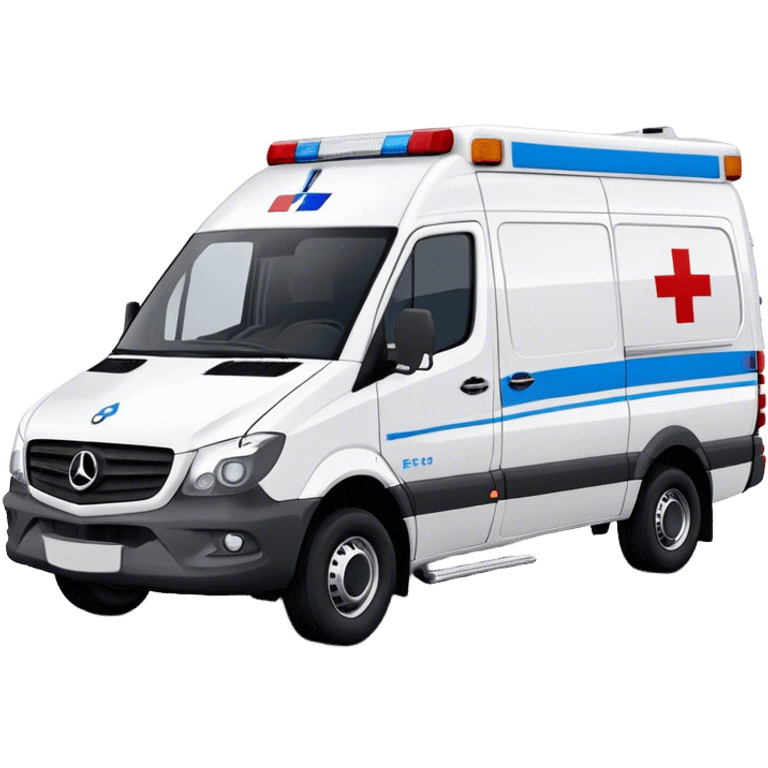 Ambulance - Mercedes-Benz Sprinter (Model Year: 2018) (Iconic Colour: White with red and blue markings) emoji