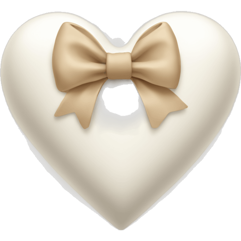 white heart with beige bow emoji