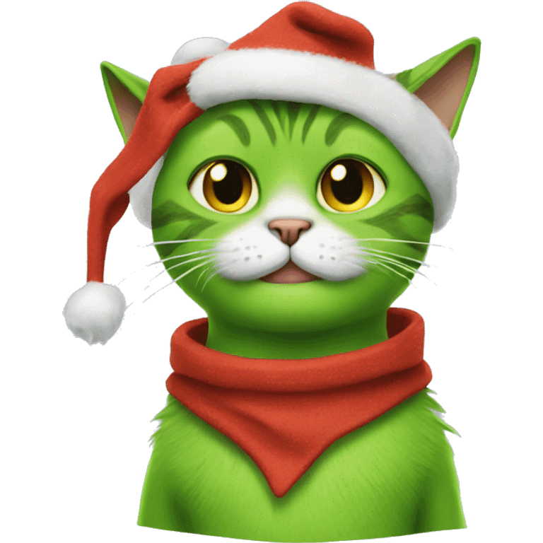 cat wearing grinch costume emoji