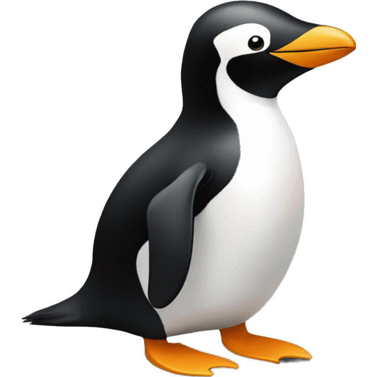 Pinguin sur un chien emoji