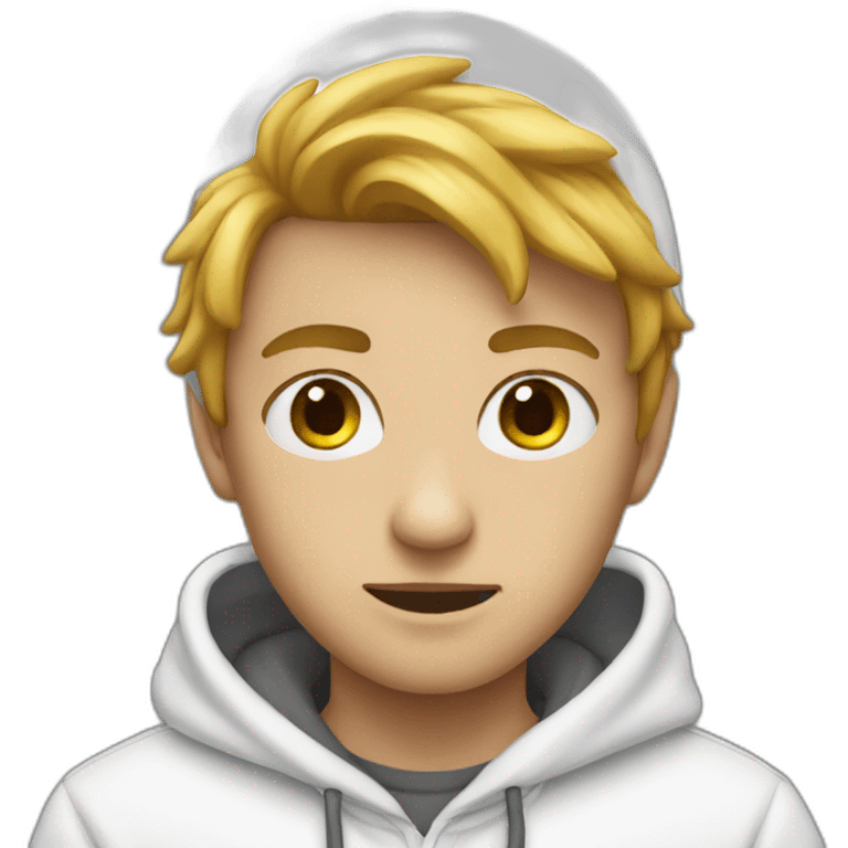 mysterious boy in white hoodie emoji