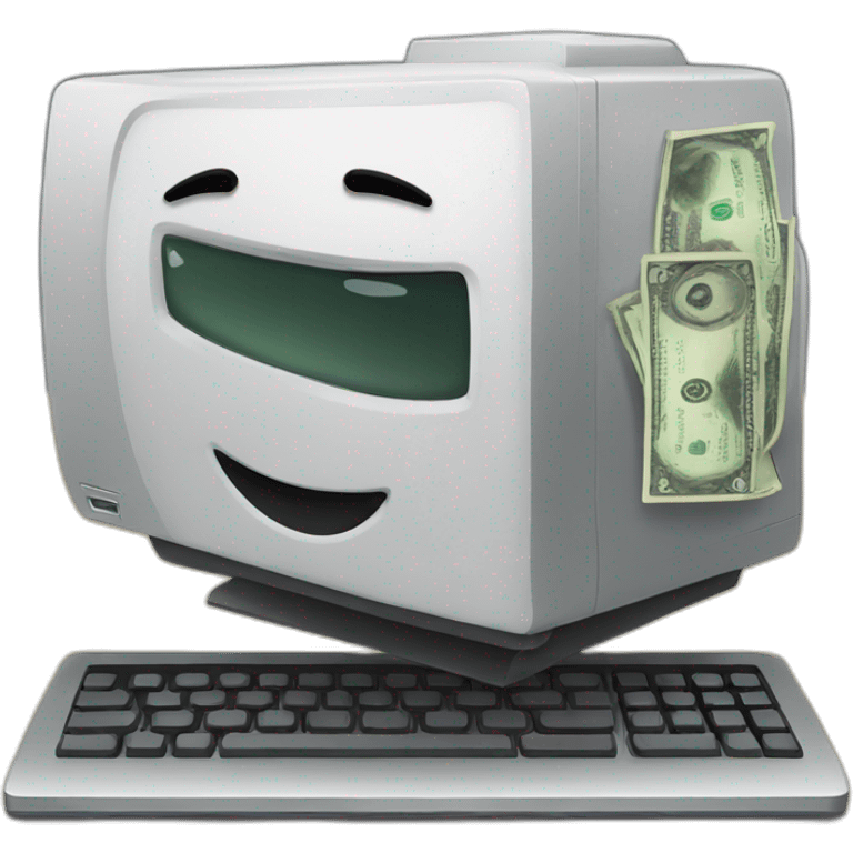 computer and cash emoji