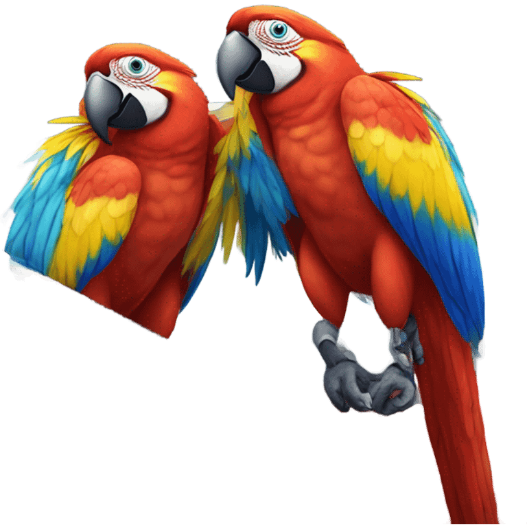 Macaws sitting on car emoji