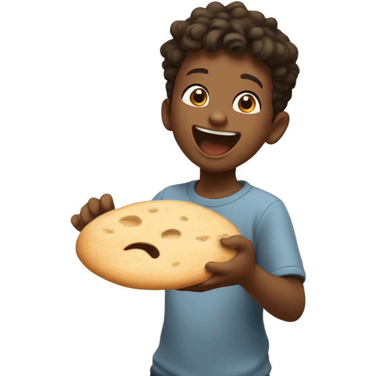 Boy eating pita  emoji