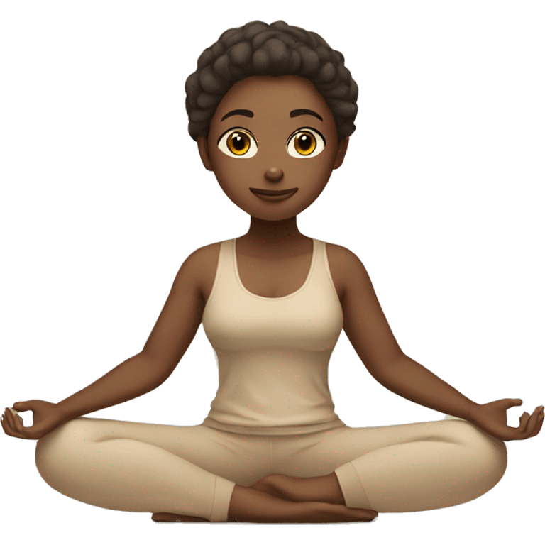 girl in beige clothes doing yoga emoji