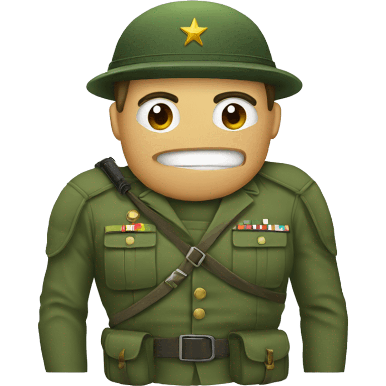 Sapo en un ejército millitar  emoji