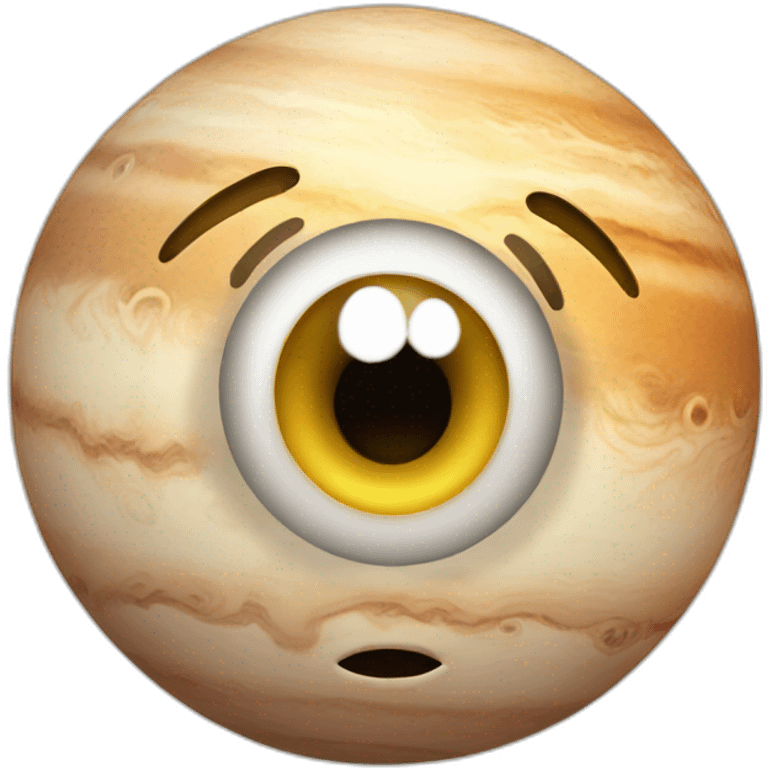 planet Venus with a cartoon underdeveloped face with big underdeveloped eyes emoji