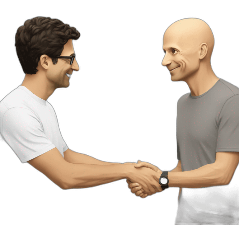 satya nadella microsoft giving bro hanshake to sam altman openai emoji