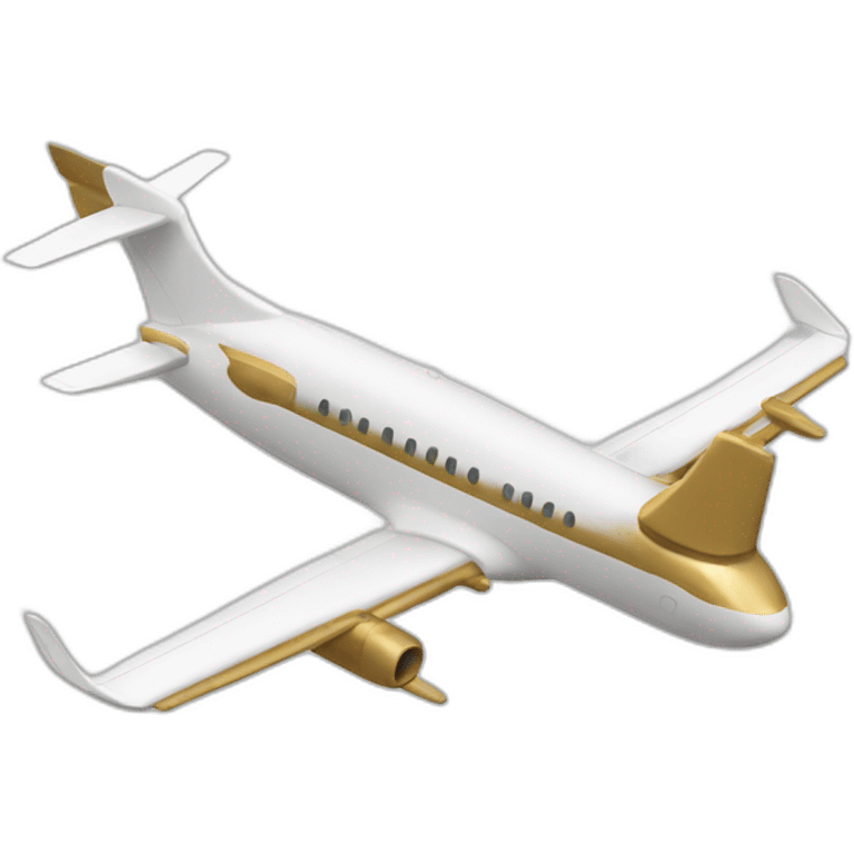 white and gold plane emoji