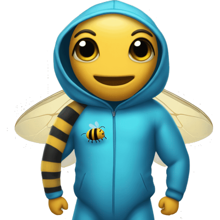 Bee in a blue fish suit emoji