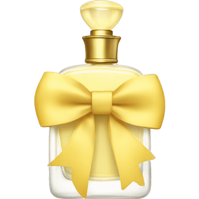 Light yellow perfume bottle with a bow emoji