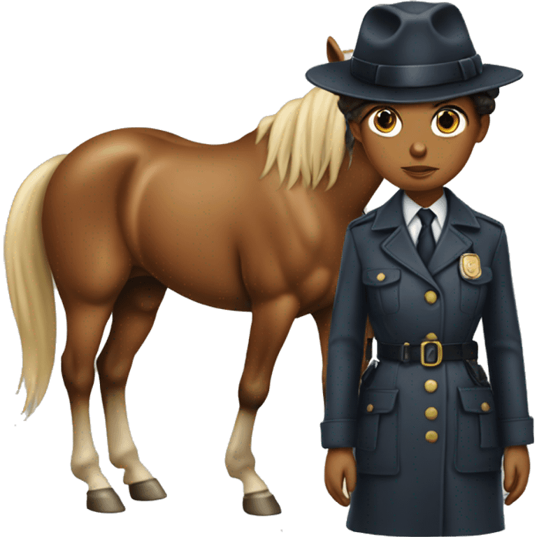 Detective girl in the horse emoji