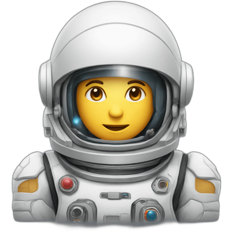 astronauta com face de robo emoji