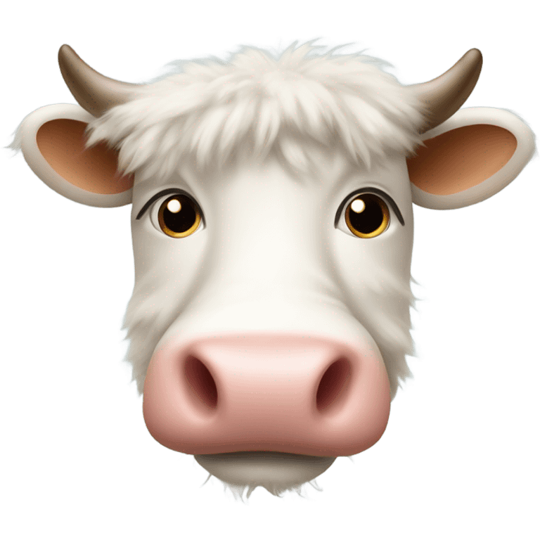 a really fluffy cow emoji