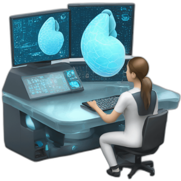 Futuristic-Biomedical-Engineer-studying-hologram-3d-model-of-breast emoji