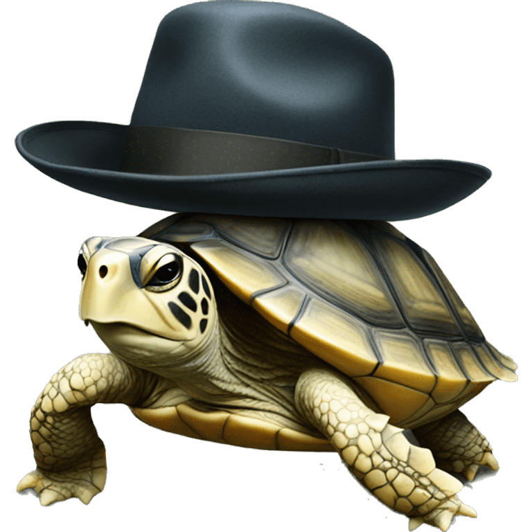 photorealistic turtle in a jewish hat  emoji