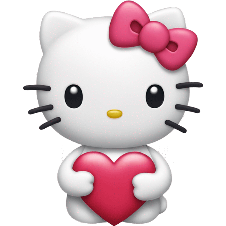 hello kitty with heart emoji