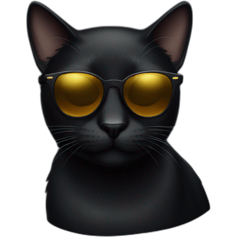 Black cat with sunglasses emoji