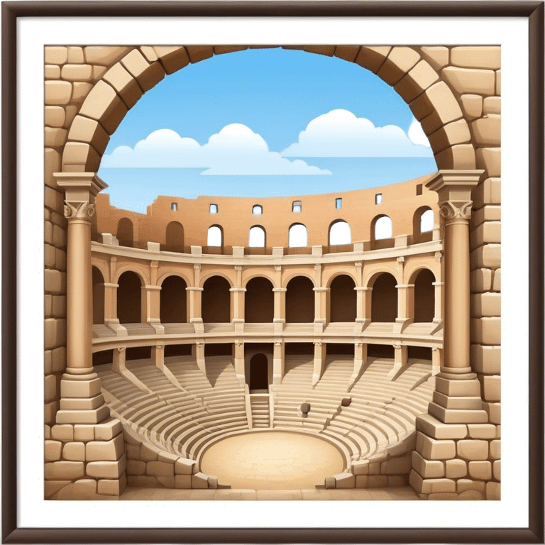 Pula Arena Landmark Emoji – Depicting the Roman amphitheater with its large stone arches. emoji