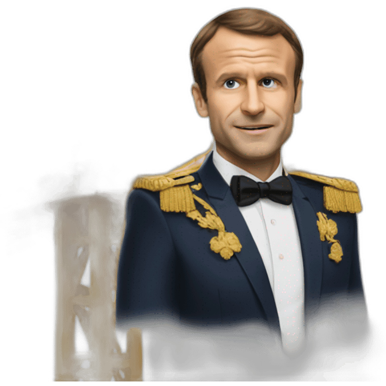 Macron qui fait des pompes sur le haut du golden bridge emoji