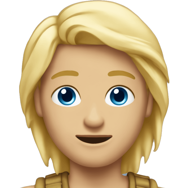 emoji blond avec les yeux bleu coupe vers l'avant homme emoji