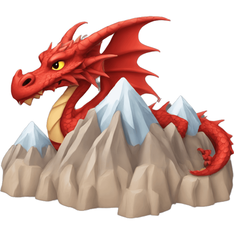 Red dragon with mountains  emoji