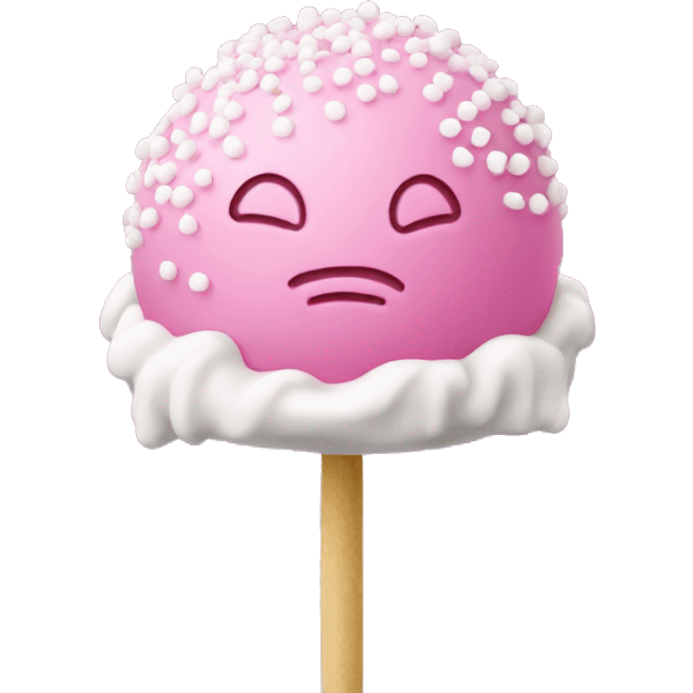 pink cake pop with round white sprinkles  emoji