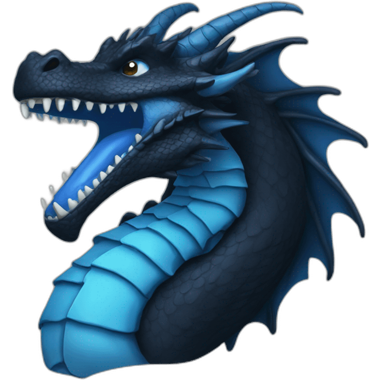 Black and blue dragon emoji