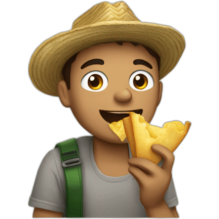 Guy eating crisps in guatemala emoji