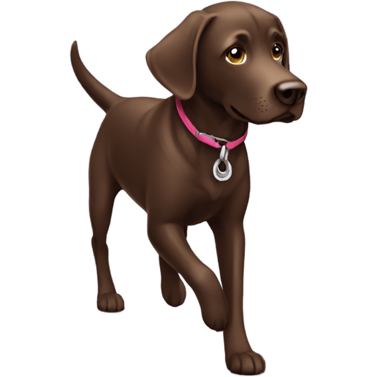 One Chocolate lab,walking,leash emoji