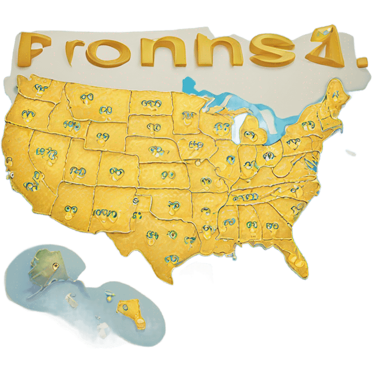 Map of usa with the word sold on it emoji