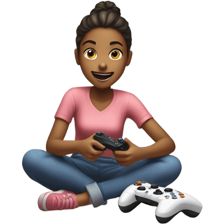 girl playing video games emoji