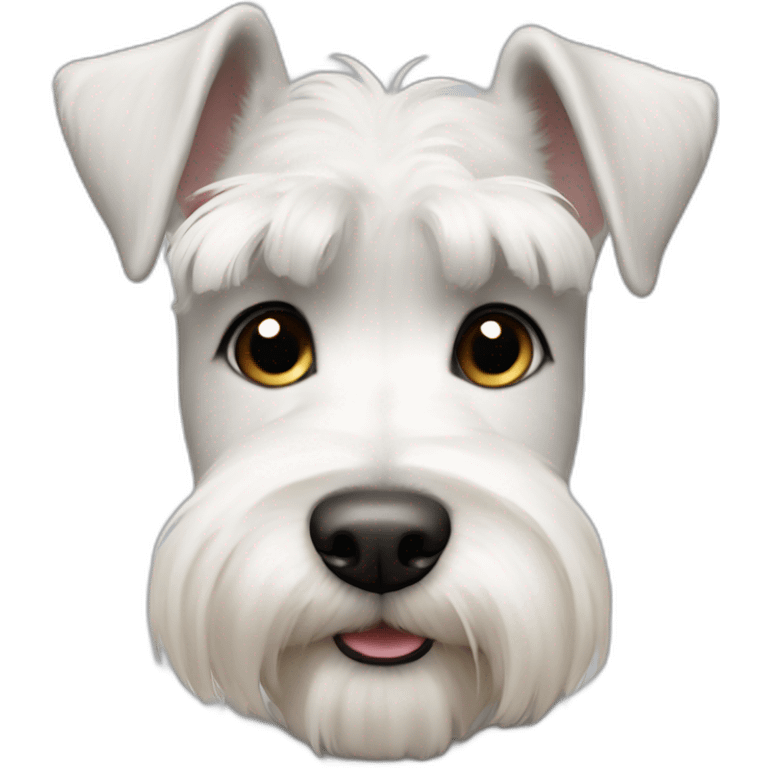 White Mini schnauzer no ears  emoji