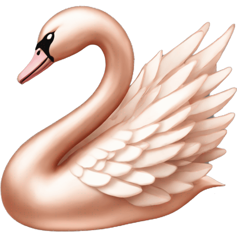 Rose gold swan emoji