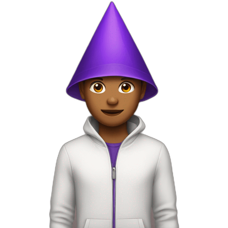 boy with a purple triangular hat emoji