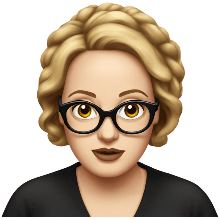 Adele with glasses hyper realistic  emoji