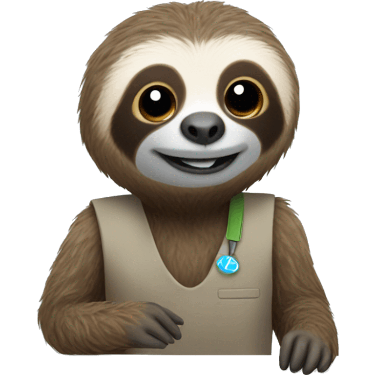 Sloth working front desk emoji