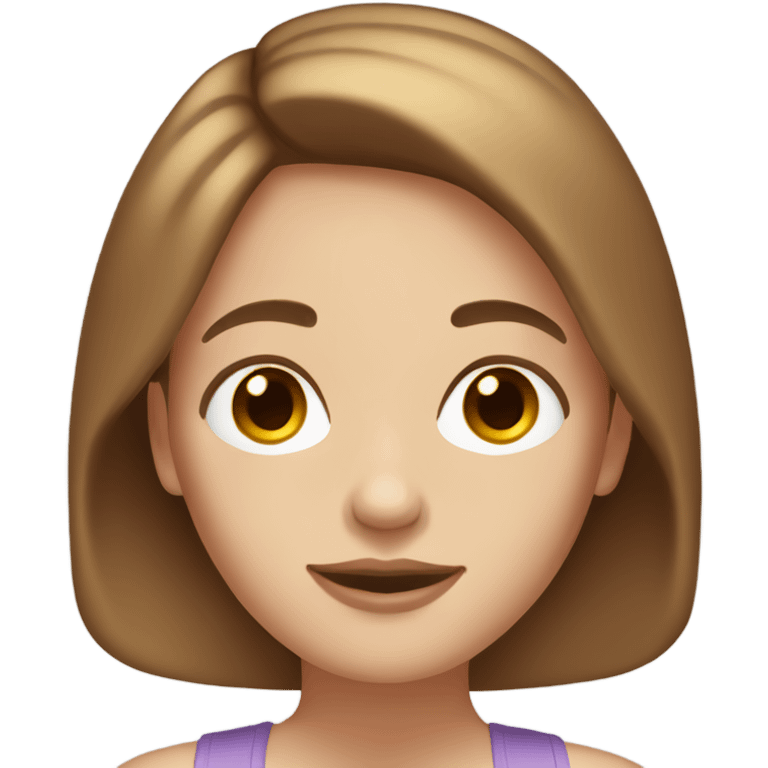 white girl with brown bob hair applying cream on face emoji